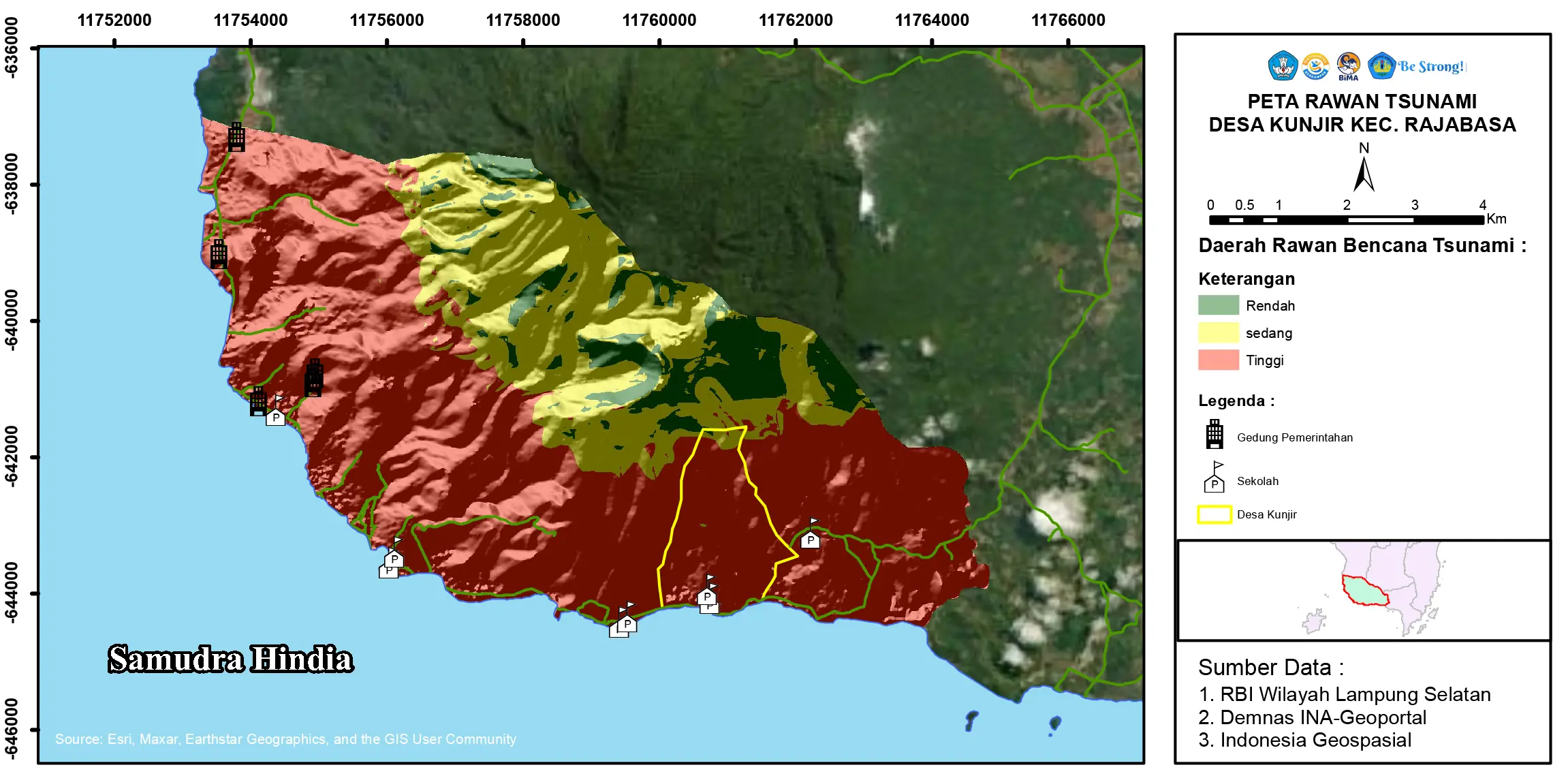 Peta Rawan Tsunami Desa Kunjir